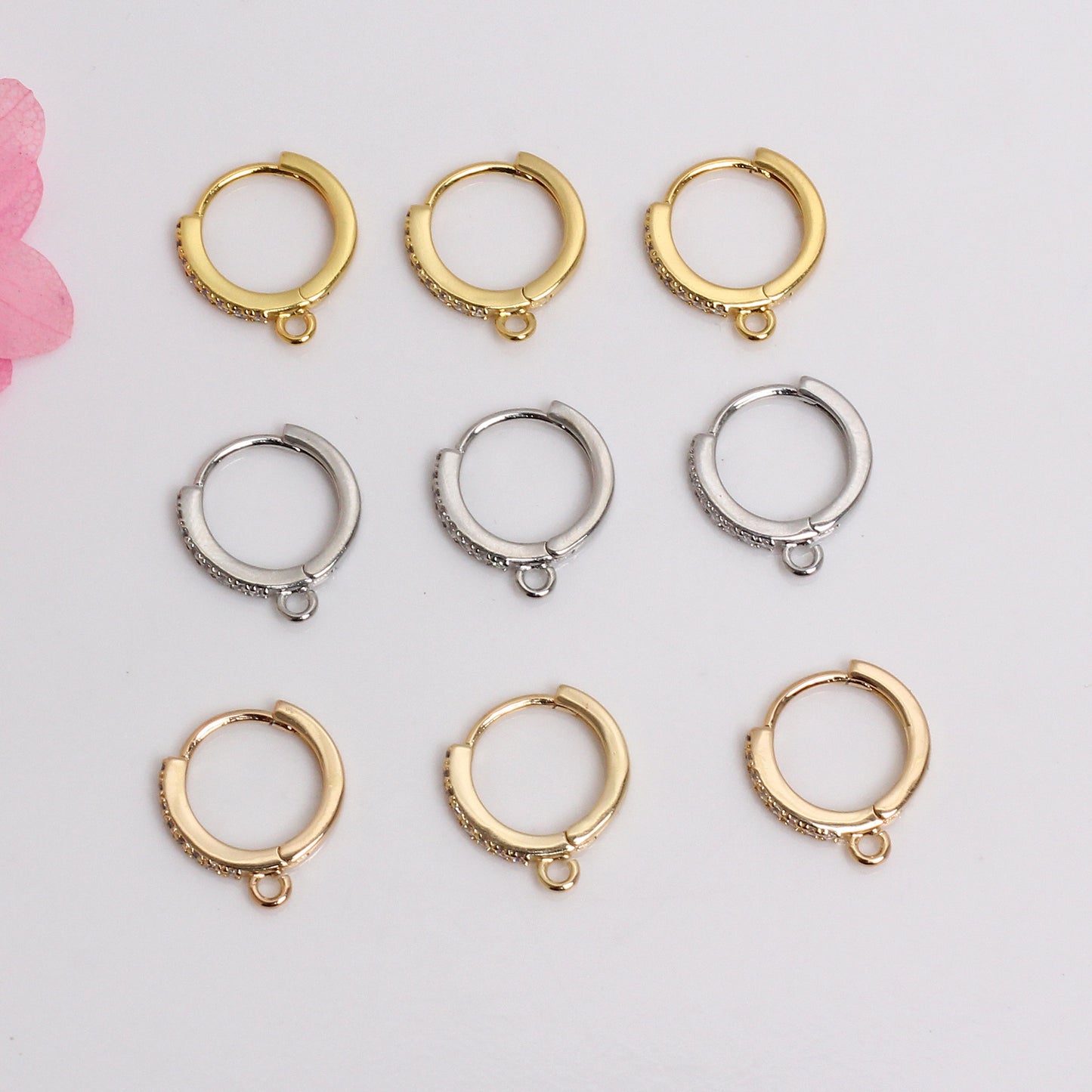 Gold-plated Color Retention Fine Ear With Lifting Lug Material Round Earrings