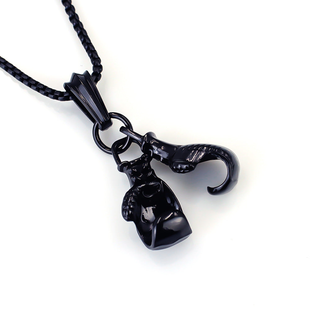 Men's Stainless Steel Boxing Physical Picture Domineering Necklace