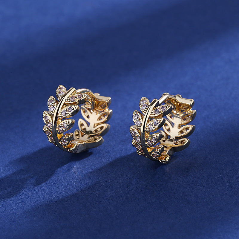 Temperament Leaves Ear Clip Female Wind Earrings