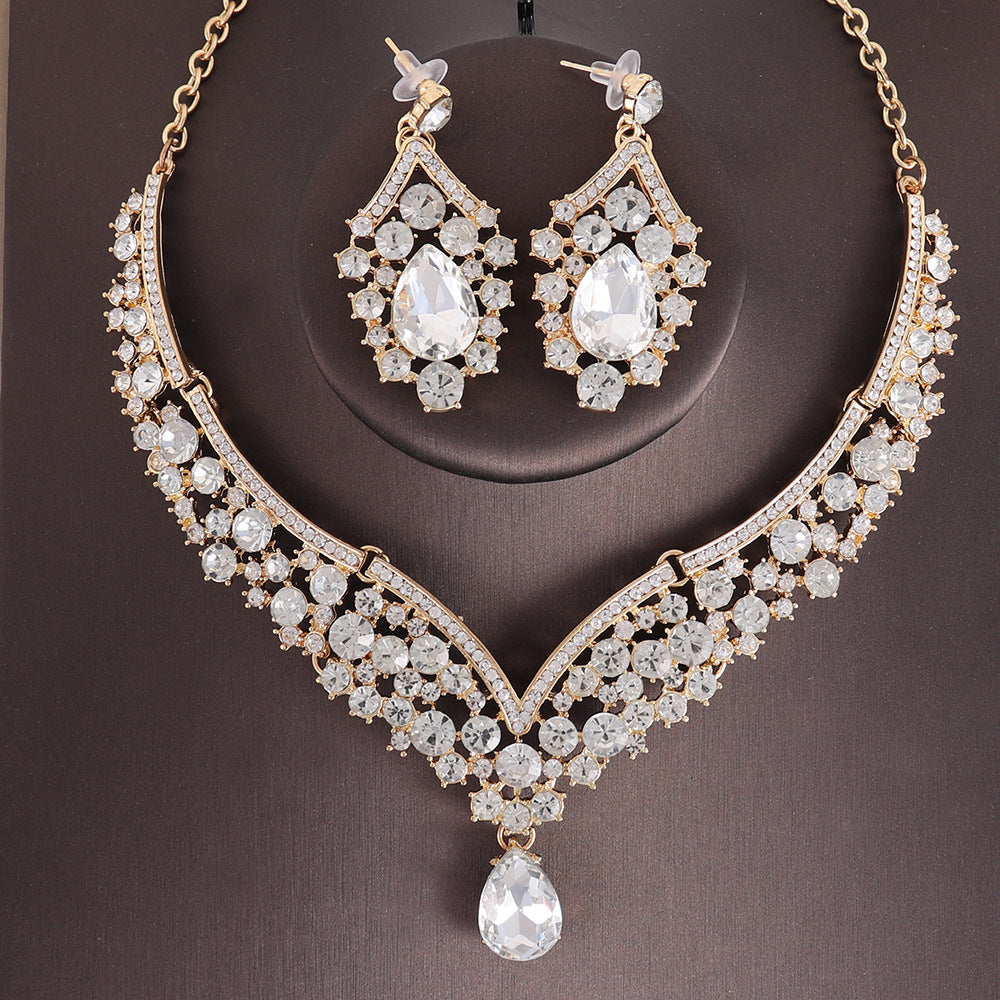 Set Exquisite Rhinestone Suite Party Formal Necklaces