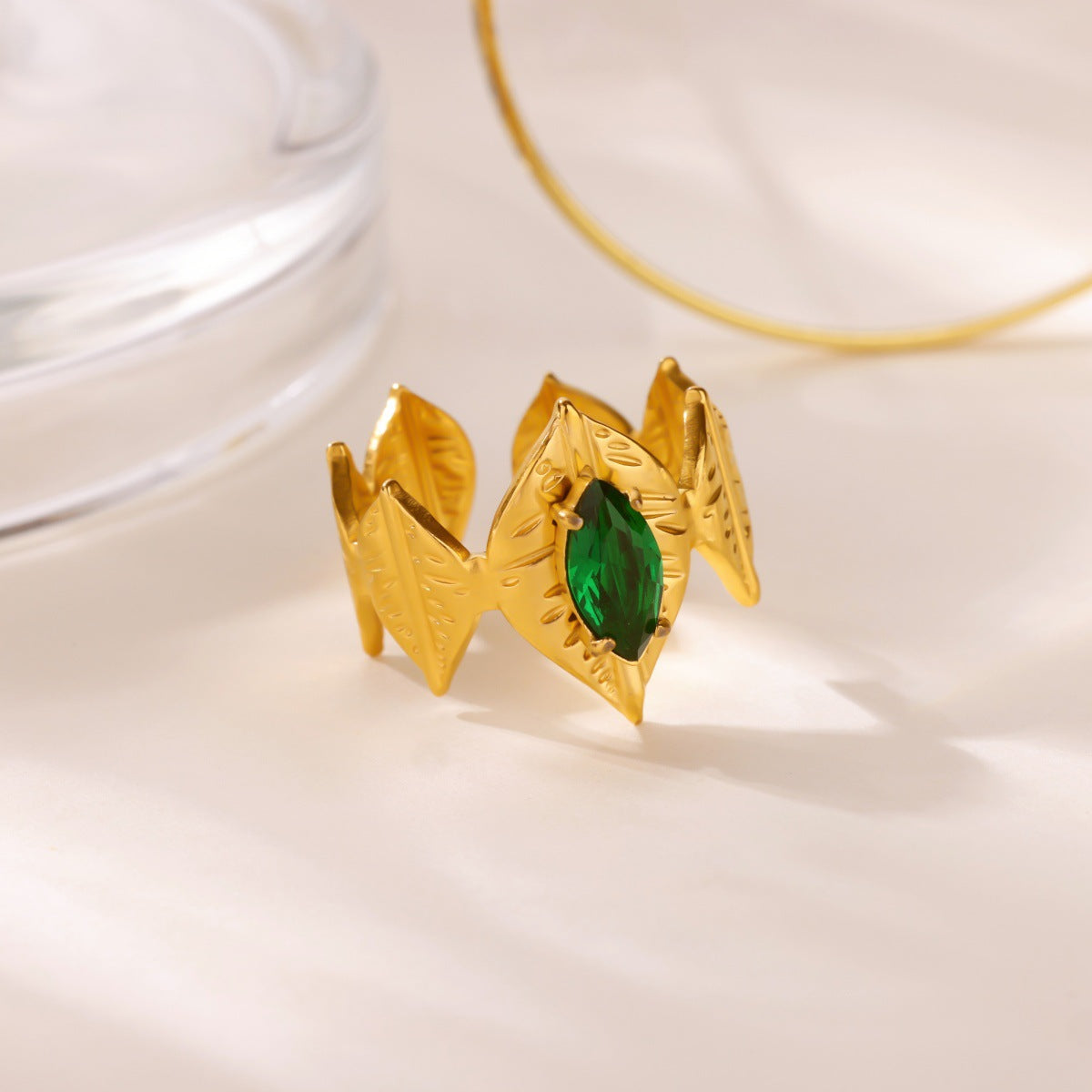 Women's Gold-plated Stainless Steel Geometric High-grade Open Ring