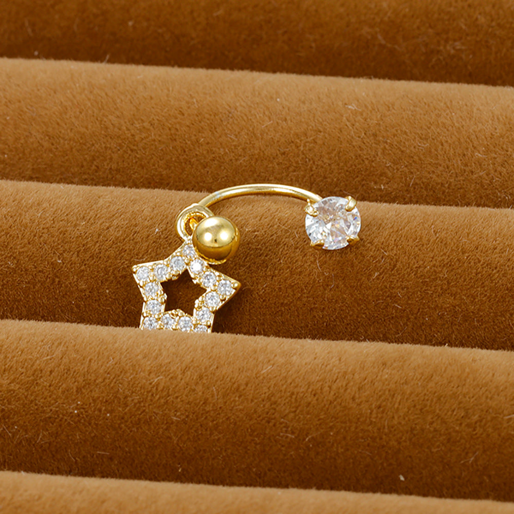 Shaped Piercing Flower Zircon Ear Bone Earrings