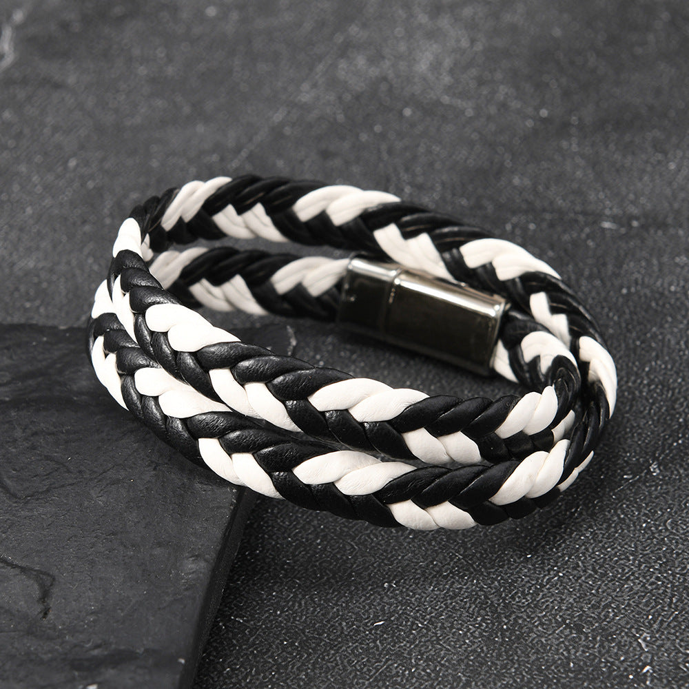 Women's & Men's Simple Fashion Couple Electroplated Steel Magnetic Bracelet