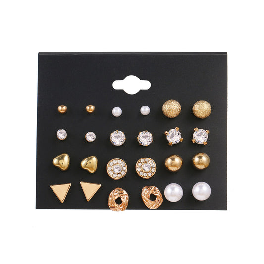 Korean Fashion Simple Pairs Pearl Heart Rings