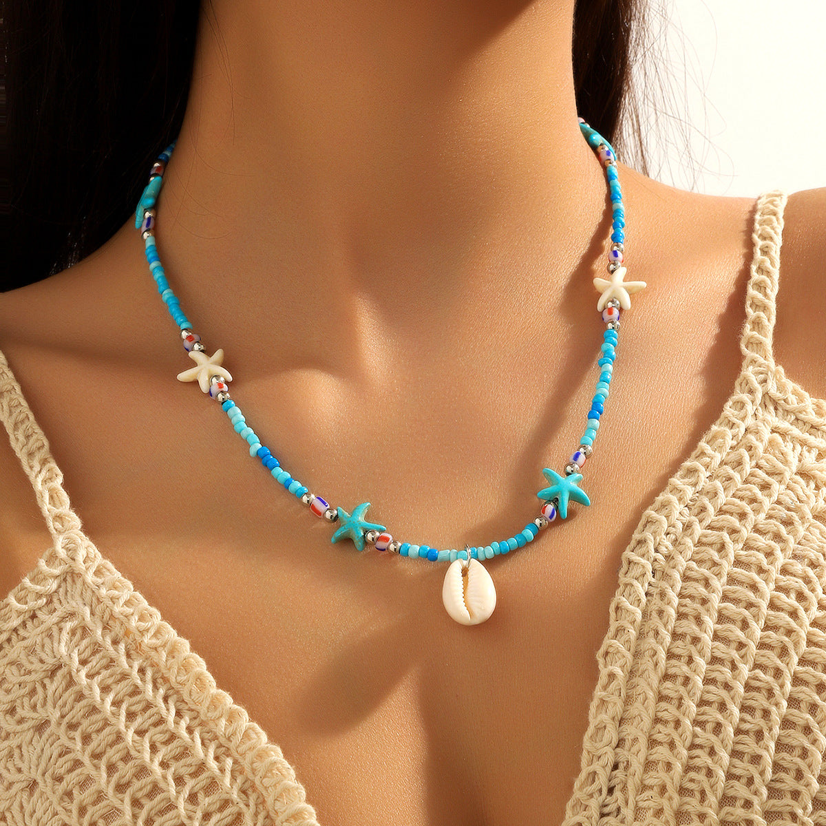 Summer Bohemian High-grade Beaded Shell Colorful Necklaces