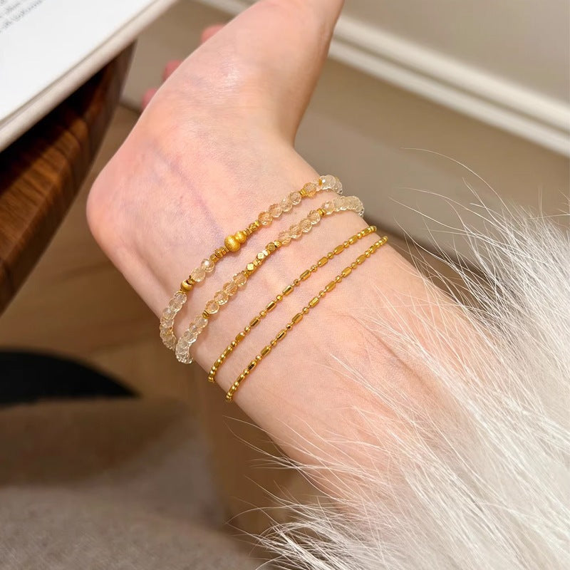 Women's Natural Citrine Light Luxury High-grade Sense Niche Bracelet