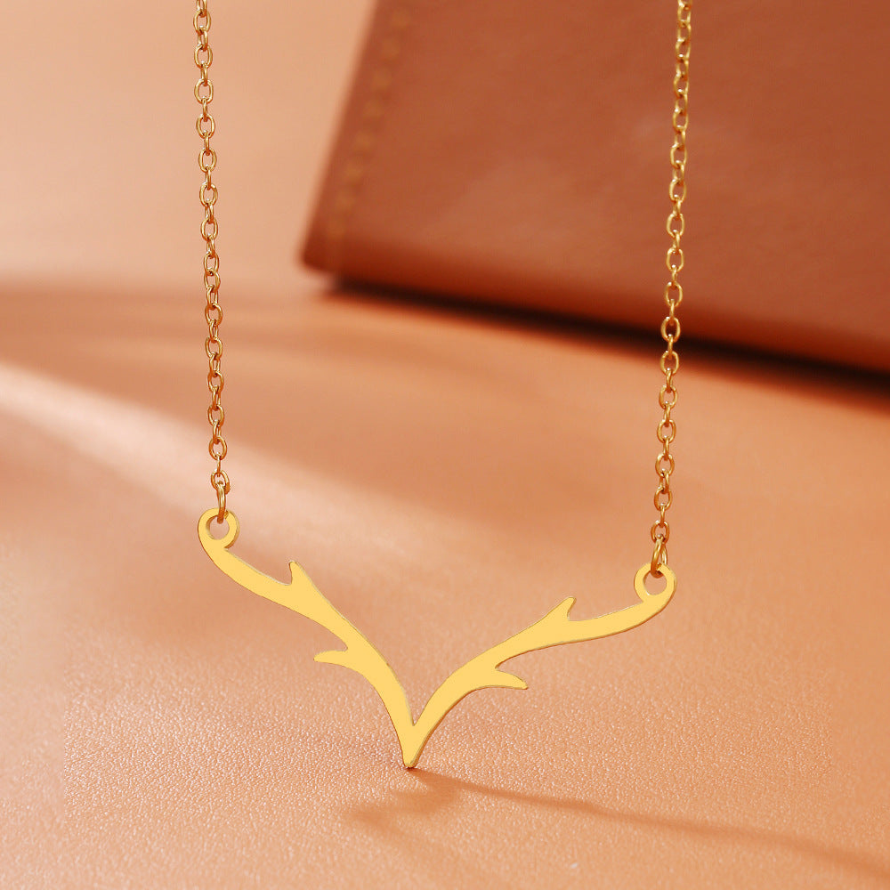 Steel Cross Love Couple Sweater Clavicle Necklace