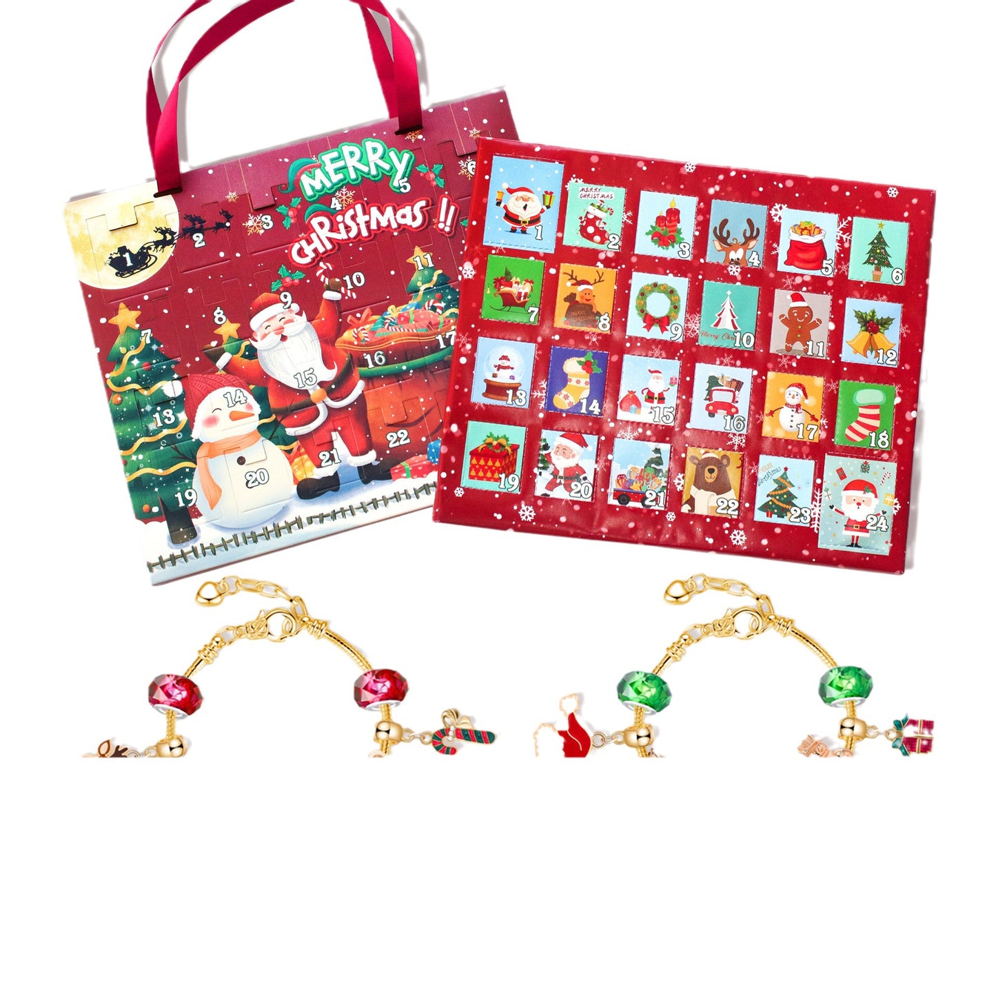 Children's Beaded Santa Claus Blind Box Holiday Bracelets