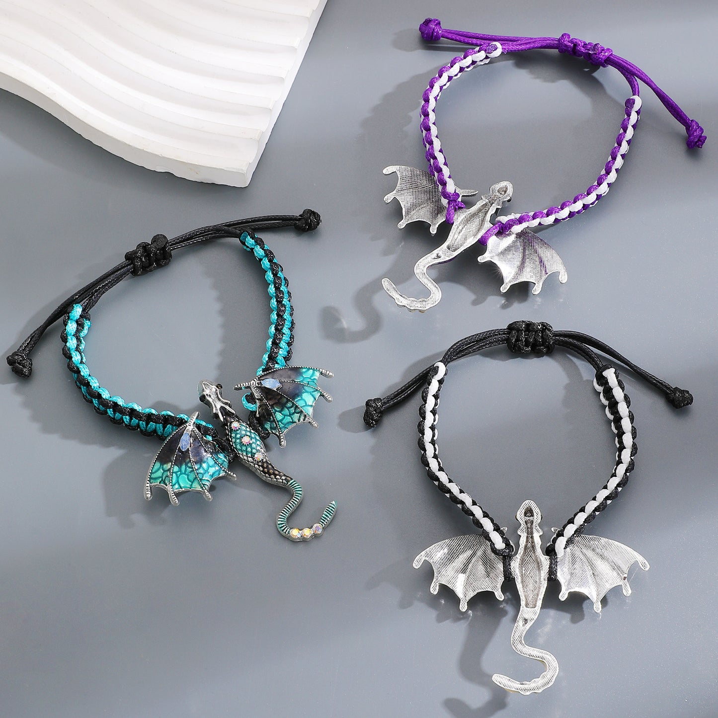 Men's Retro Colorful Oil Dragon Female Exaggerated Personalized Bracelet