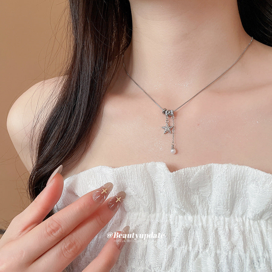 Sier Sparking Zirconium Light Luxury High-grade Clavicle Chain Pendants