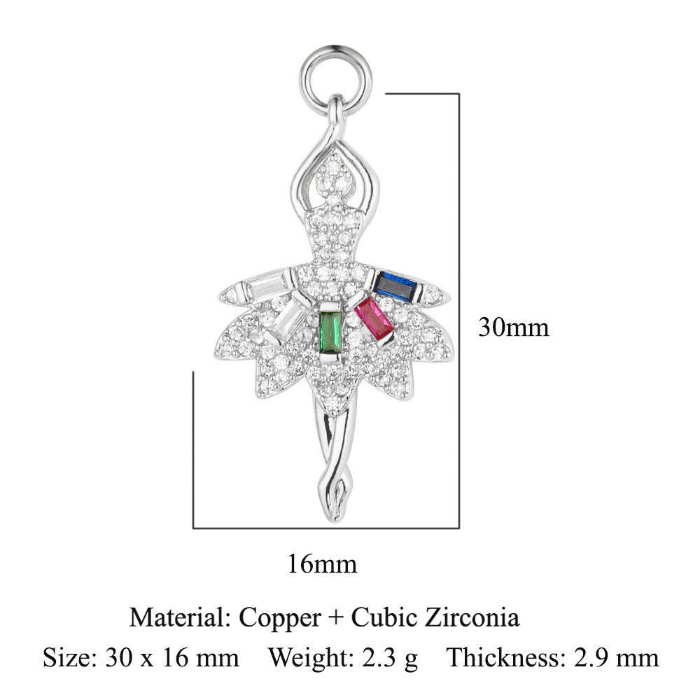 Cross Virgin Copper Zircon Peace Sign Ornament Pendants