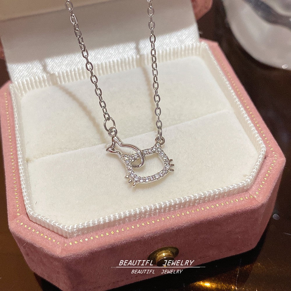 Women's Minority Simple Fashionable Elegant Zircon Clavicle Chain Titanium Steel Accessory Necklace