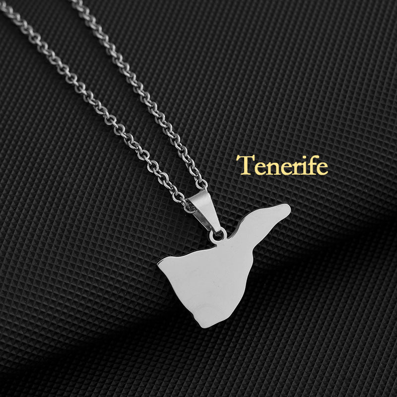 Stainless Steel Spanish Canary Islands Unisex Necklace