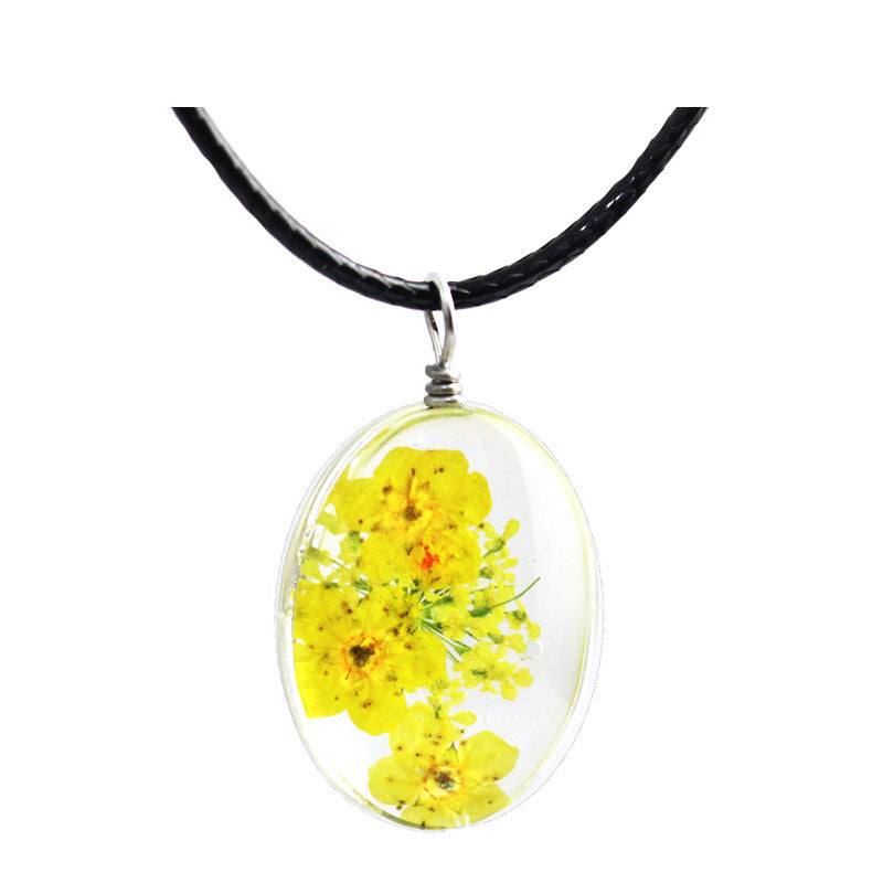 Spot Starry Glass Ball Time Stone Small Fresh Clavicle Chain Necklace