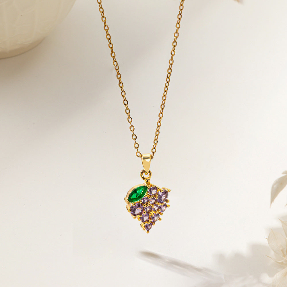 Women's Micro Inlaid Zircon Sun Star Moon Zodiac Clavicle Necklace