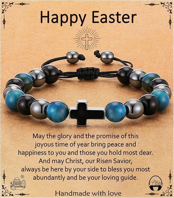 Popular Black Frosted Easter Woven Cross Bracelets