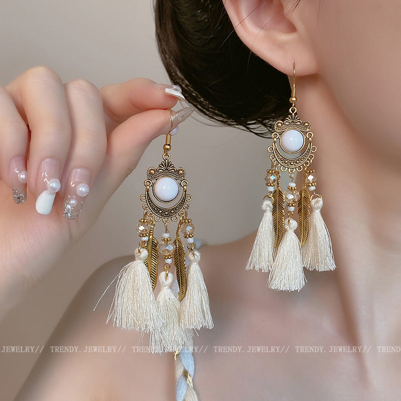 Women's Style Antique Bohemian Long Fringe High Sense Vacation Earrings