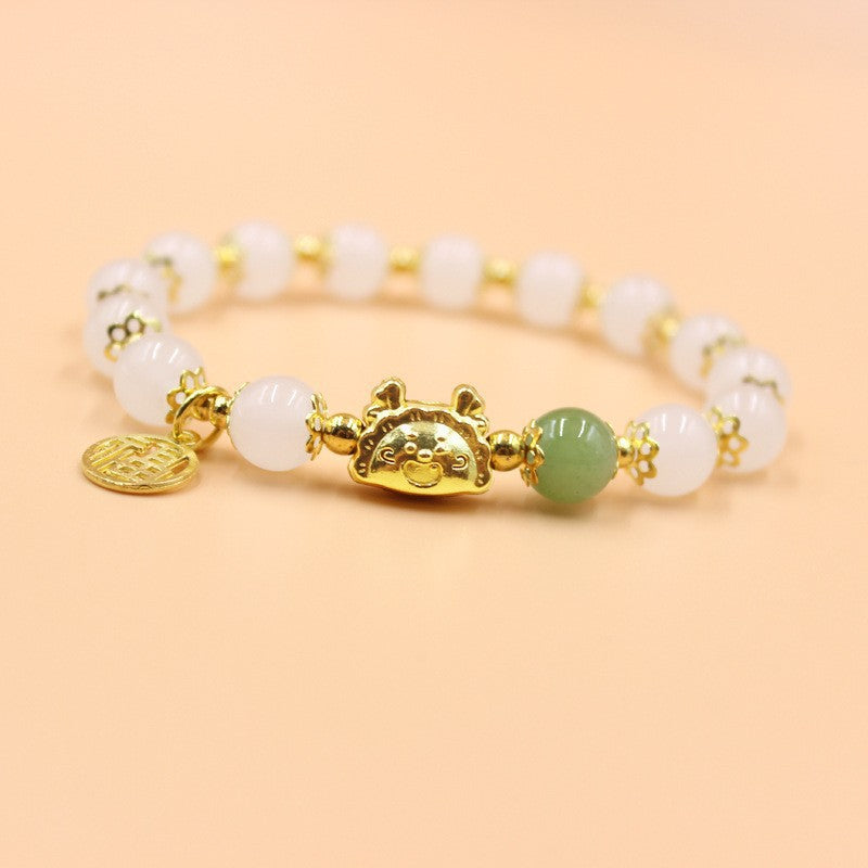 Female Aquamarine Gray Moonlight Natural Crystal Bracelet