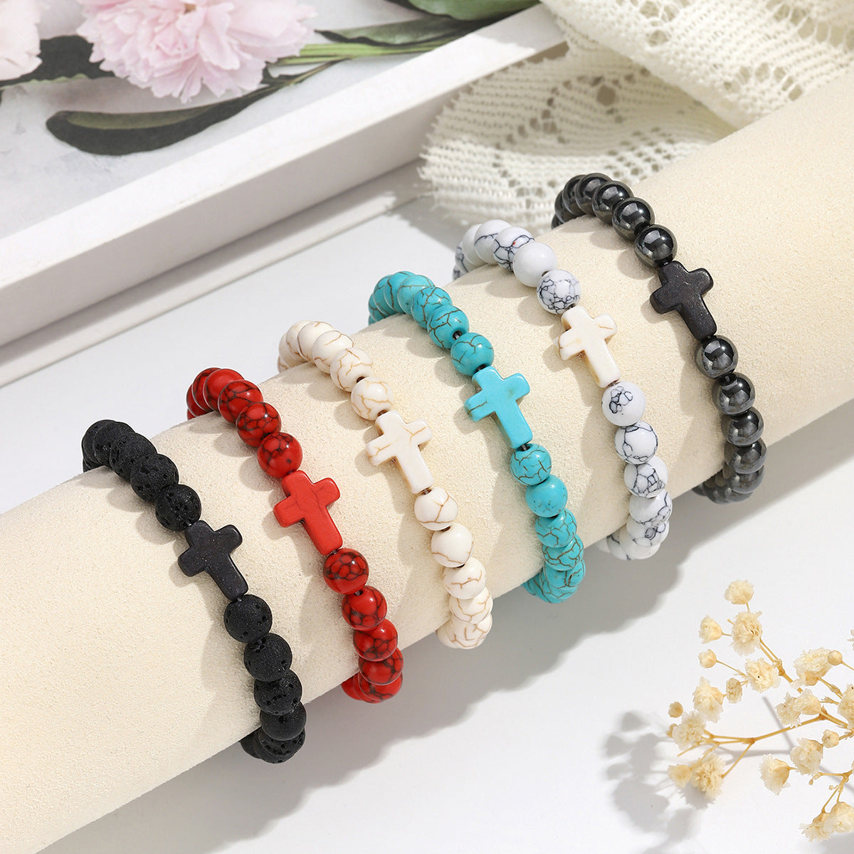 Turquoise Haematite Volcanic Rock Unisex Couple Bracelets