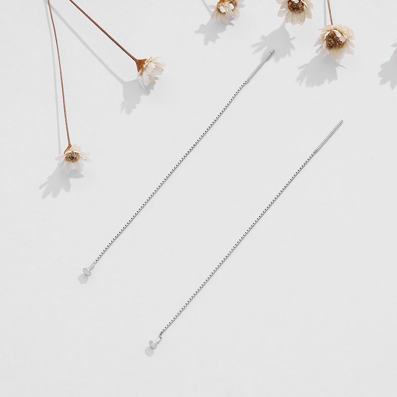 Sier Beaded Crystal Handmade Long High Sense Ear Line