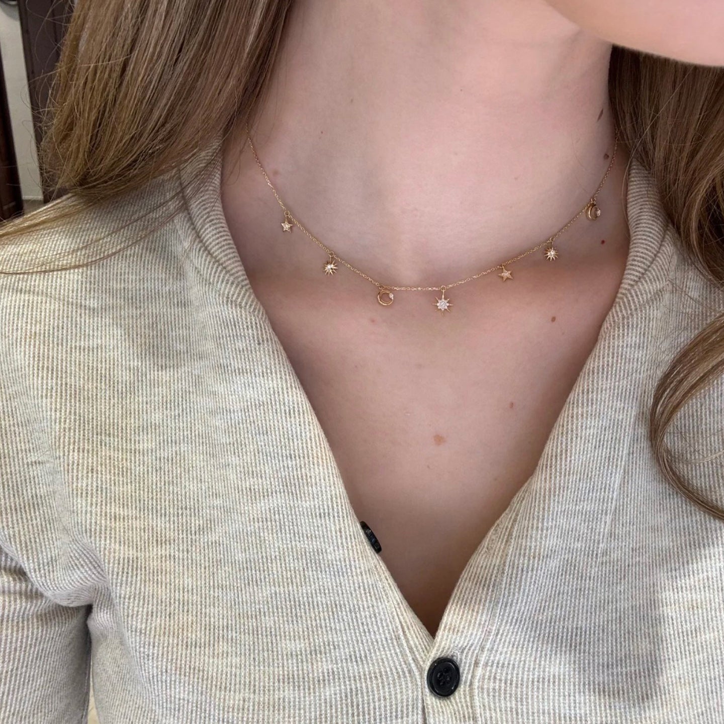 Style Mo Sun Moon Star Low-key Exquisite Tassel Clavicle Chain Necklaces