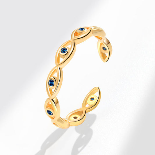 Fashion Personality Devil's Eye Blue Eyes Open Rings