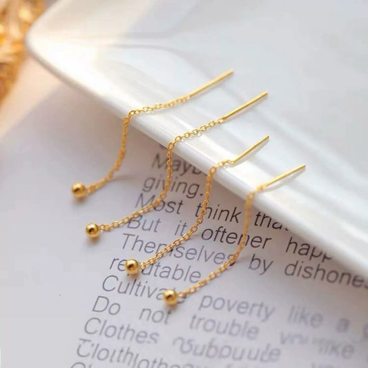 Lin Titanium Steel No Fading Tassel Small Earrings