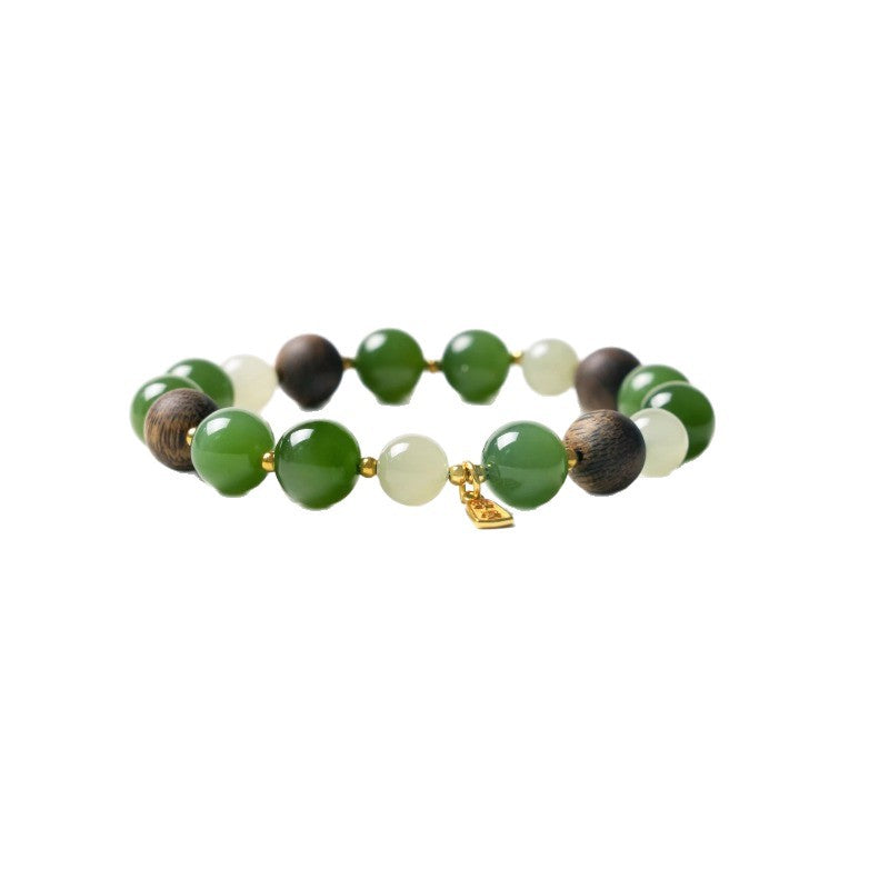 Women's Jade Spinach Jasper Planting Nan Agilawood Bracelets