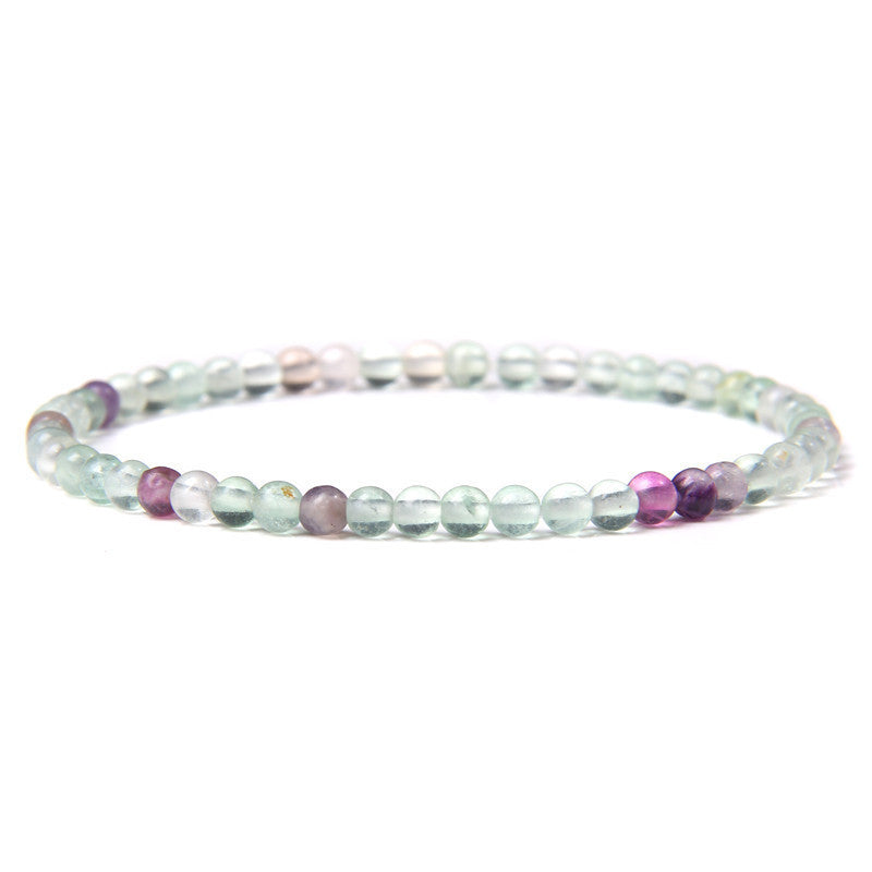 Crystal Agate Round Beads Aquamarine Tourmaline Yellow Tower Energy Beaded Bracelets