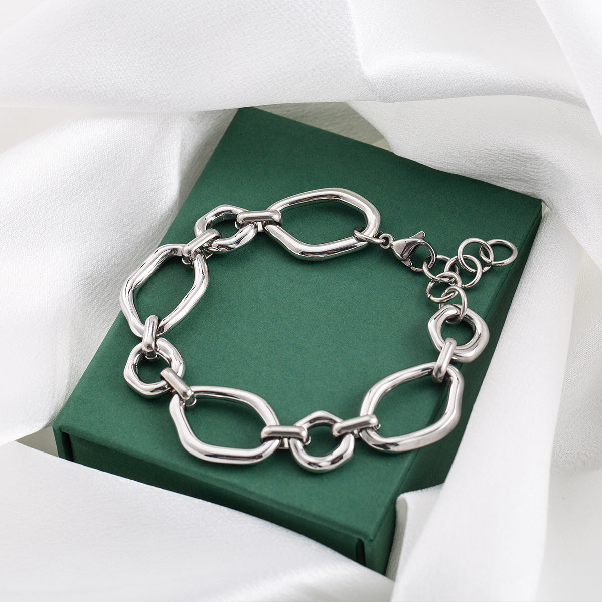 Women's & Men's Luxury Exaggerated Metallic Titanium Steel Irregular Lava Geometric Bracelet