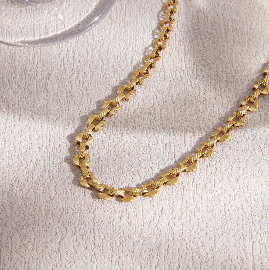 Steel Love Chain Light Luxury Minority Female Clavicle Stainless Necklace