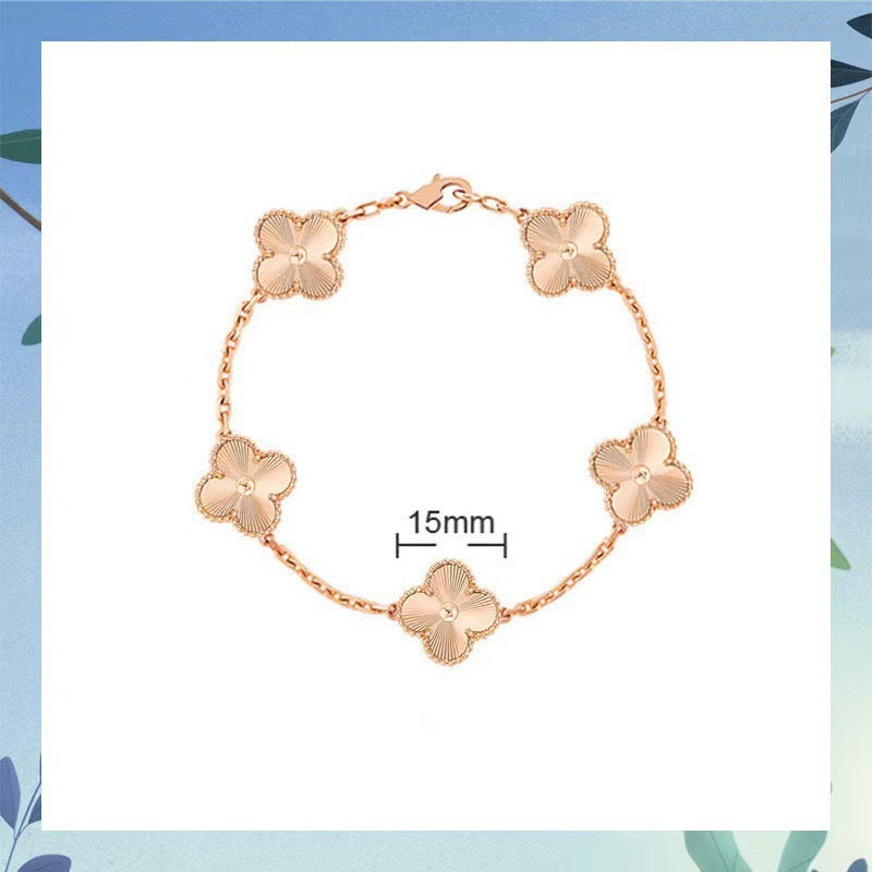 Version Clover Pork Belly V Gold Plated Bracelets