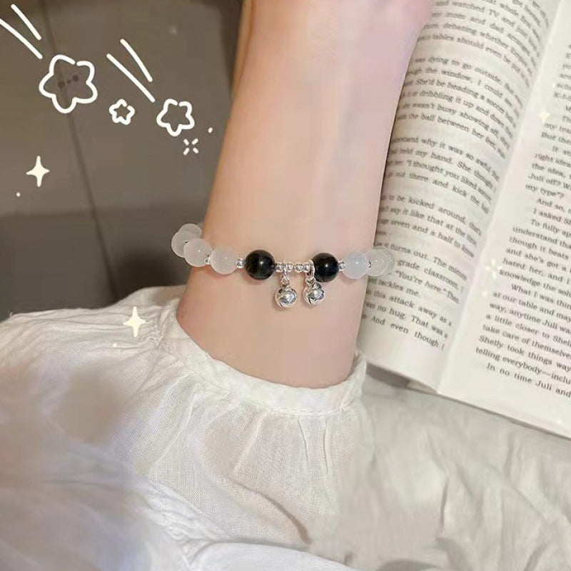 Jade Glass Pliable Temperament Gradient Pink Version Hand Toy Buddha Bracelet