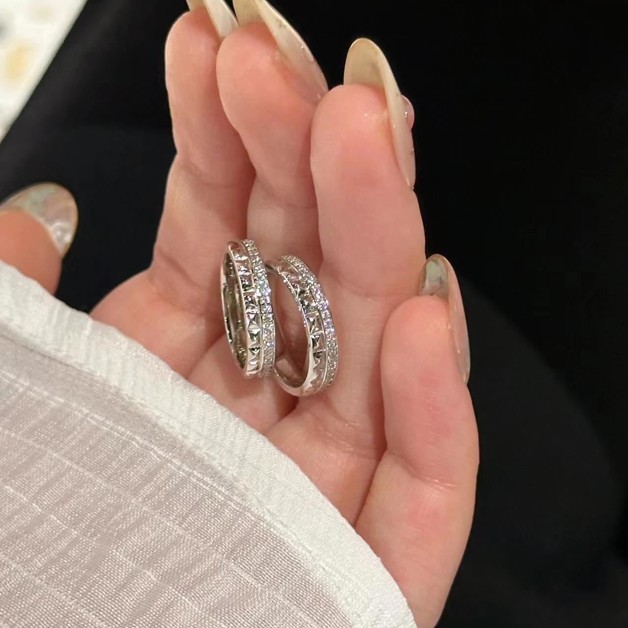 Diamond Plaid Little Finger Half Plain Gold Rings