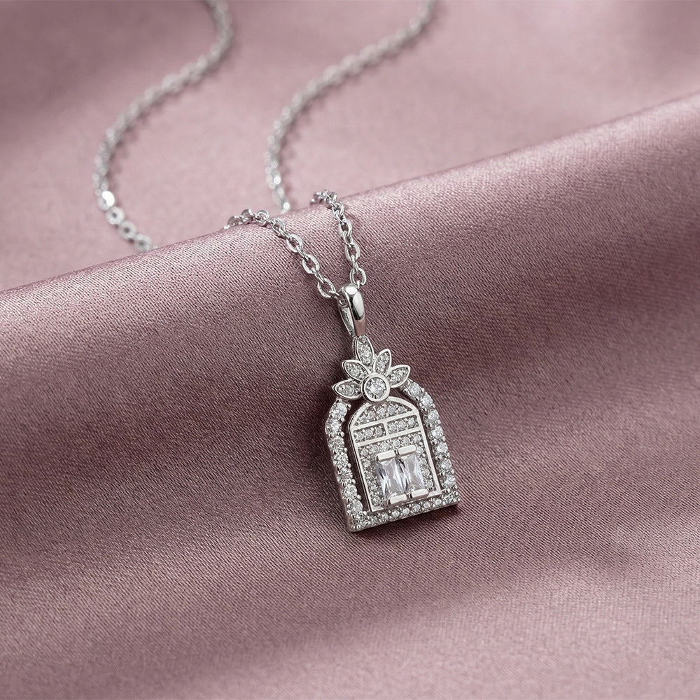 Copper Inlaid Zirconium Full Diamond Happiness Necklace