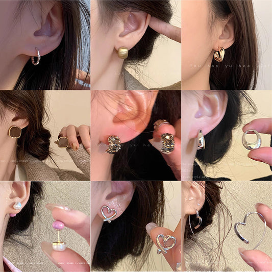 Women's Sier Pearl Cool Style Simple Metal Eardrop Earrings