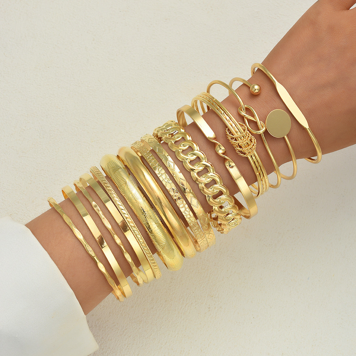 Leaves Glossy Irregular With Personality Stripes Bracelets