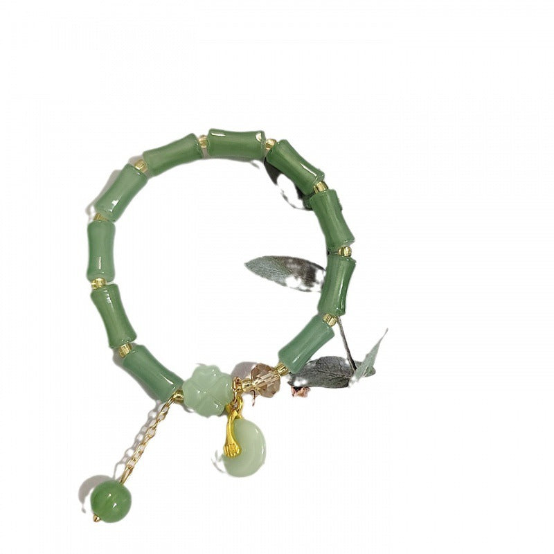 Aventurine Peace Buckle Bamboo Fresh Chinese Style Clover Bracelets