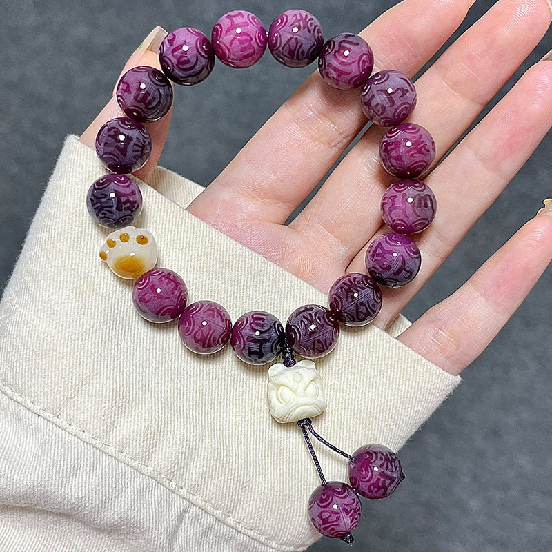 Words Motto Bodhi Root Hand Toy Female Bracelet