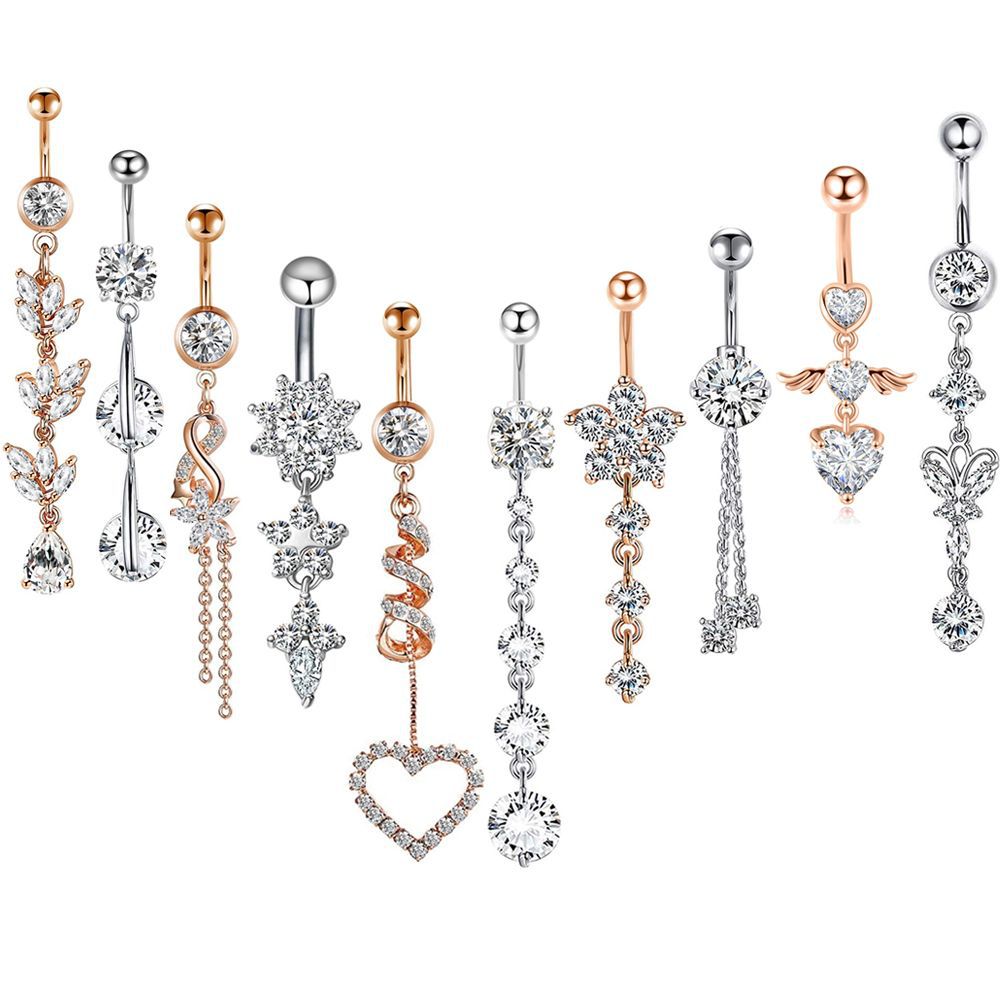 Mix Match Zircon Navel Suit Human Body Rings