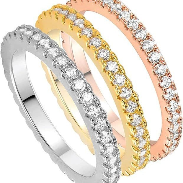 Personalized Trendy Imitation Diamond Full Gold Ring
