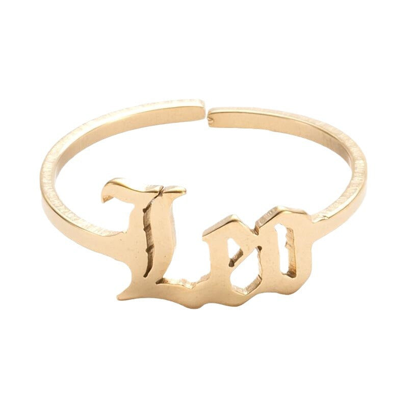 Retro Alphabet Simple Stainless Steel Twee Rings