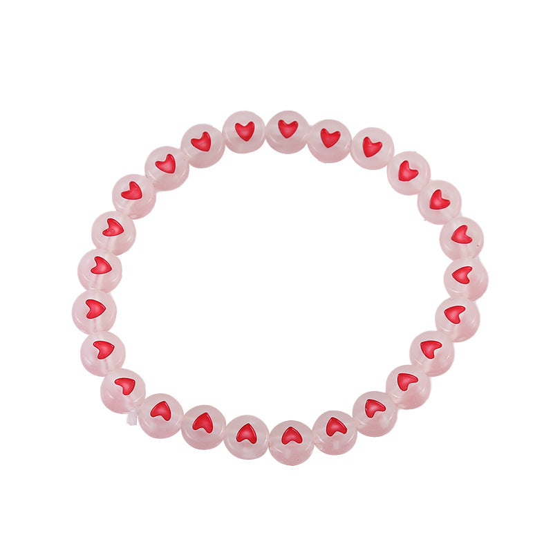 Children's Luminous Cartoon Pattern Beaded Female Round Bracelets