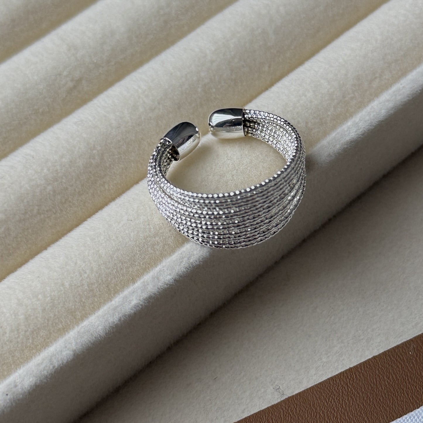 Exaggerated Thick Sier Texture Lines Female Personality Trend Twin Bracelets