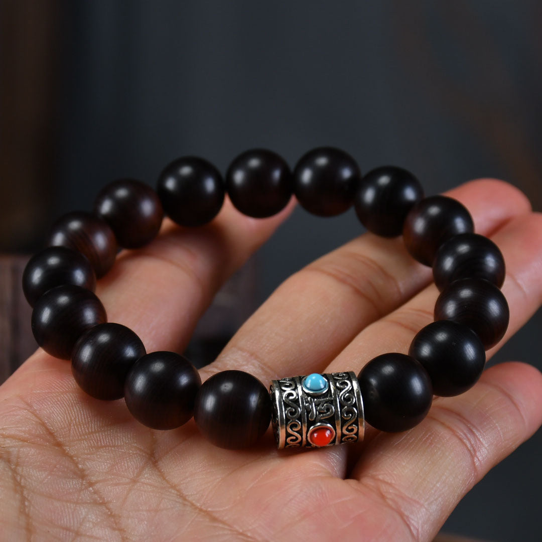 Women's & Men's Arborvitae Lightning Transparent Buddha Beads Live Studio Drainage Temple Bracelet