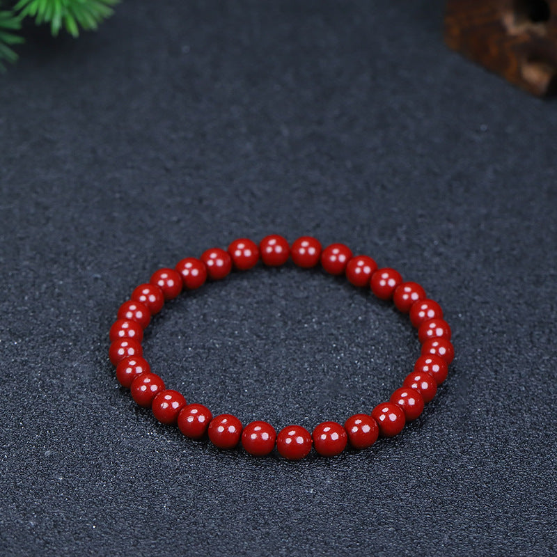 Gold Sand Round Beads Handmade Beaded Life Single Bracelet