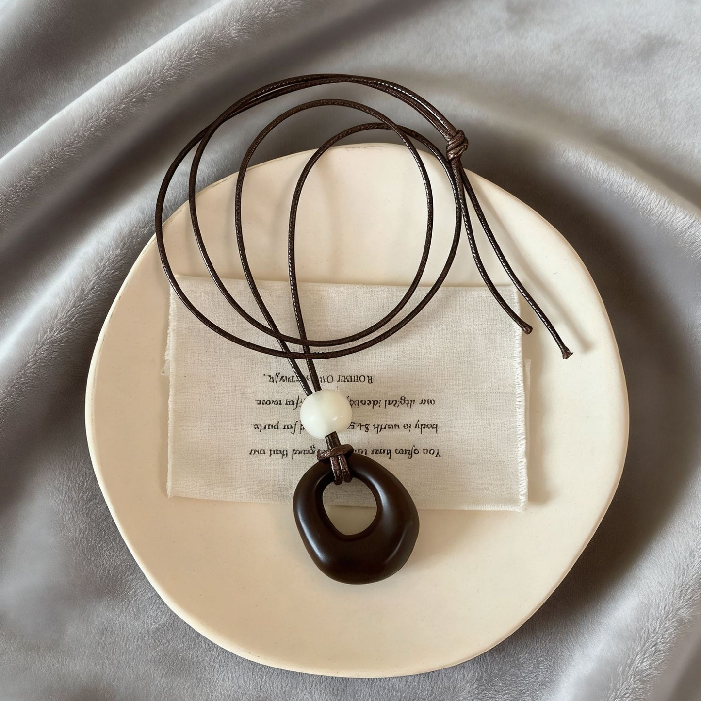 Women's Deep Coffee Irregular Long Ethnic Elegant High Sense Braid Rope Necklaces