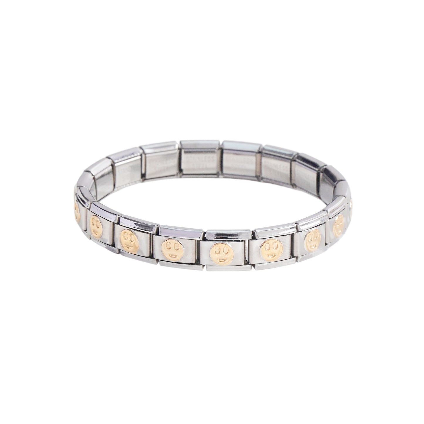 Steel Module Elastic Vacuum Plating Real Gold Bracelet
