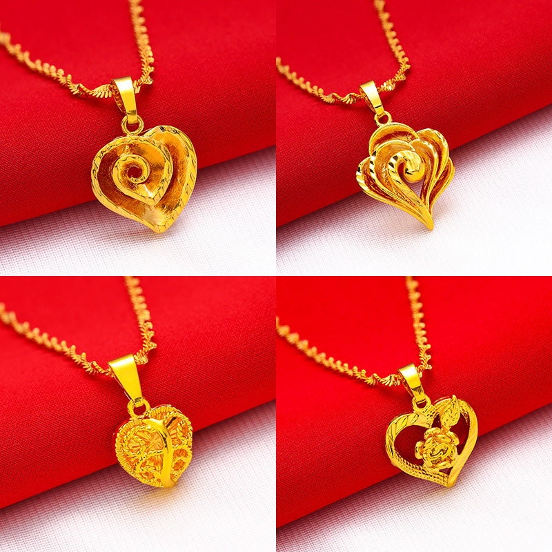 Women's Box Chain Packaging Flower Water Ripple Necklaces