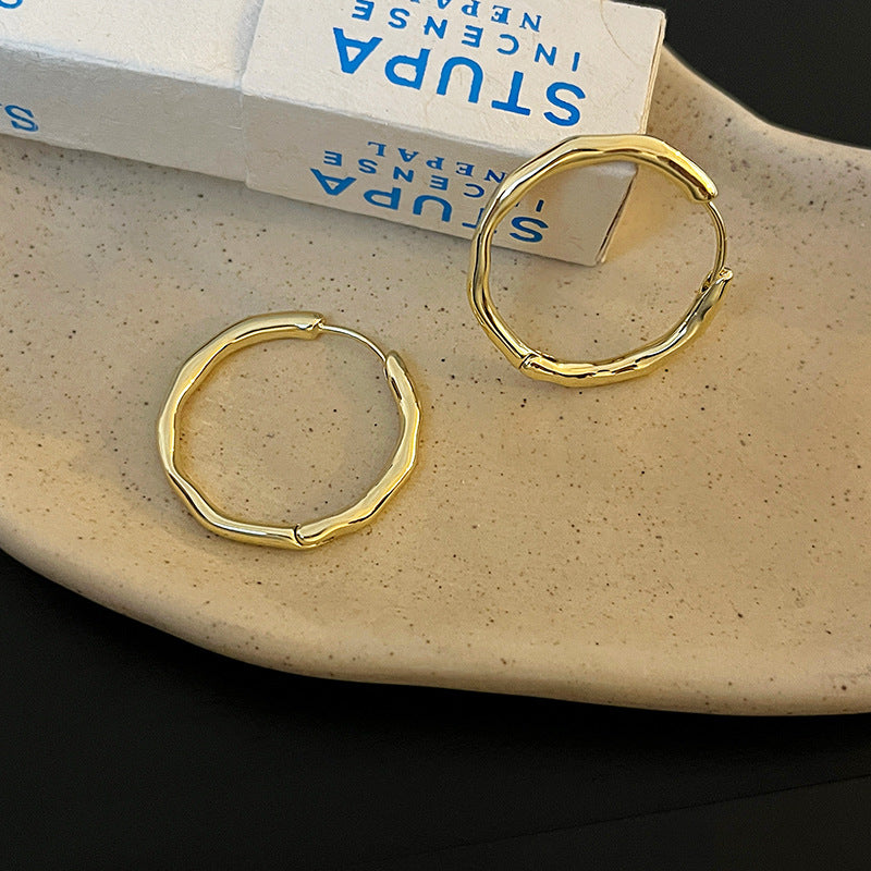 Simple Cold Style Female Ear Circle Temperament Earrings